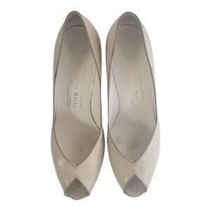 Bruno Magli Women's Vintage Leather Peep Toes Cream Made in Italy Heels Sz 6